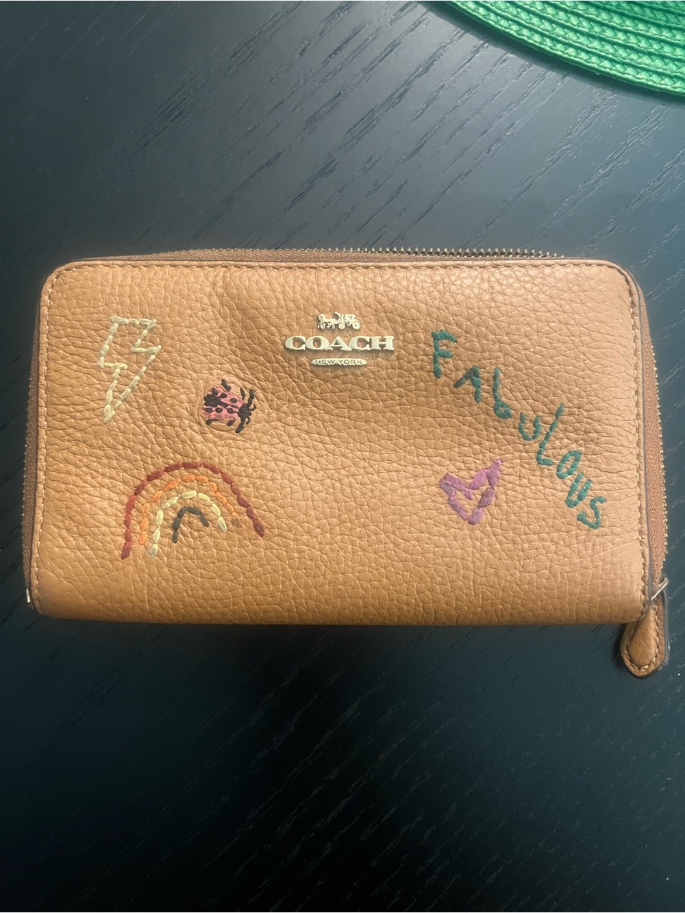 Coach Brown Embroidered Leather Wallet - Picture 6 of 11